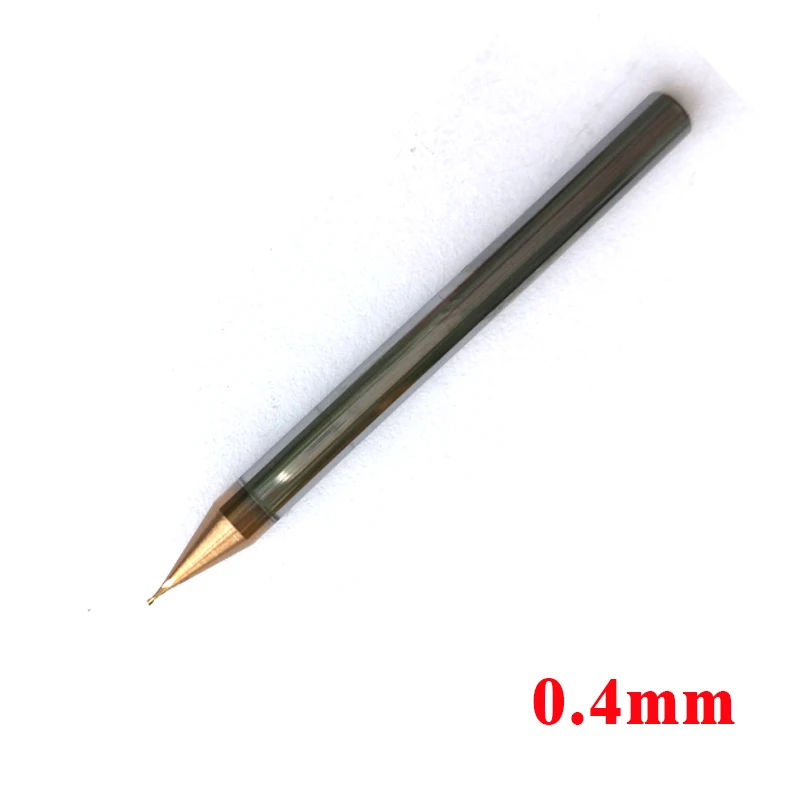 1pc 0.2mm,0.3mm,0.4mm,0.5mm-0.9mm 2 Flutes HRC55 Tungsten Flat And Ball Nose End Mills Spiral Bits Carbide CNC Router Bits