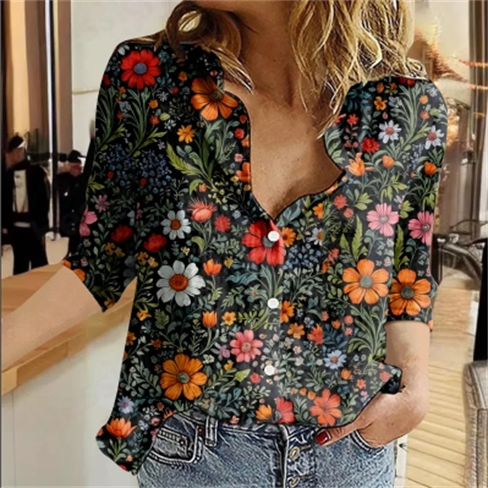 

Ladies' V-neck casual shirt