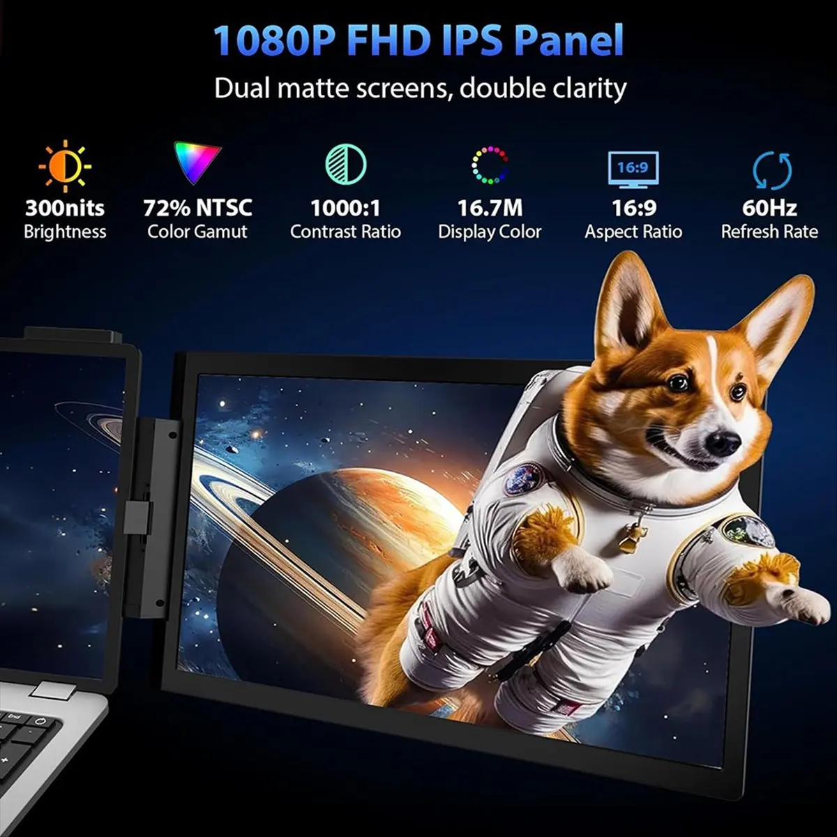 [VALUE PACK]14inch Dual Monitor FHD IPS Screen USB-C Laptop Extender for Trading/Programming/Gaming Second Display
