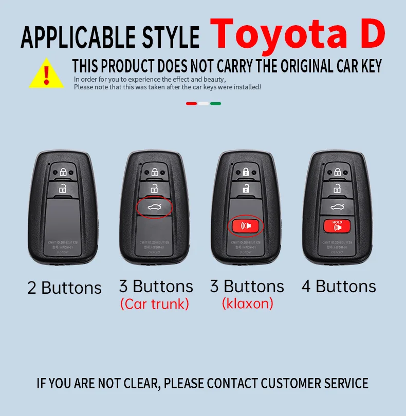 Car Key Case Cover for Toyota Highlander Camry CHR Corolla RAV4 Avalon Land Cruiser Prado Prius 2018 2019 2020 2021 2022 2023