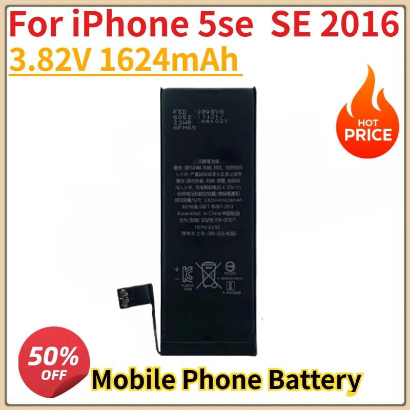 

High Quality New 3.82V 1624mAh Mobile Phone Battery For iPhone 5se SE 2016
