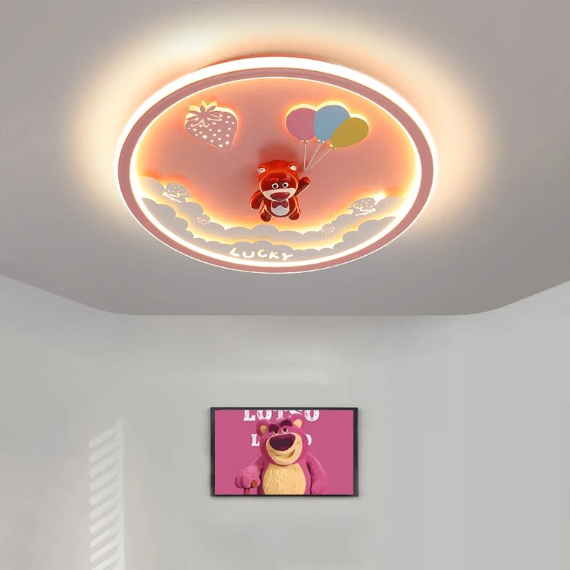 Children's LED Bedroom Ceiling Light Boy Girl Creative Cartoon Pink Blue Ceiling Lamp Modern Simple Home Indoor Lighting Fixture