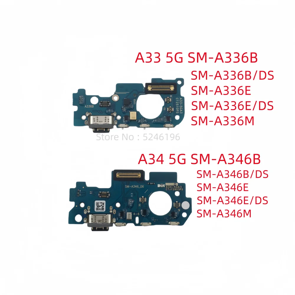 1pcs USB Charging Port Charger Base Module For Samsung Galaxy A33 5G SM-A336B SM-A336E SM-A336M A34 5G SM-A346B SM-A346E SM-A346