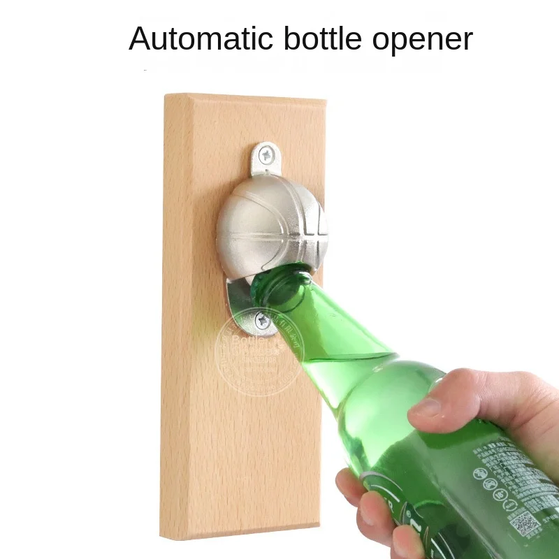 Mesh mahogany board magnetic refrigerator beer opener basketball football cap baseball automatic bottle opener