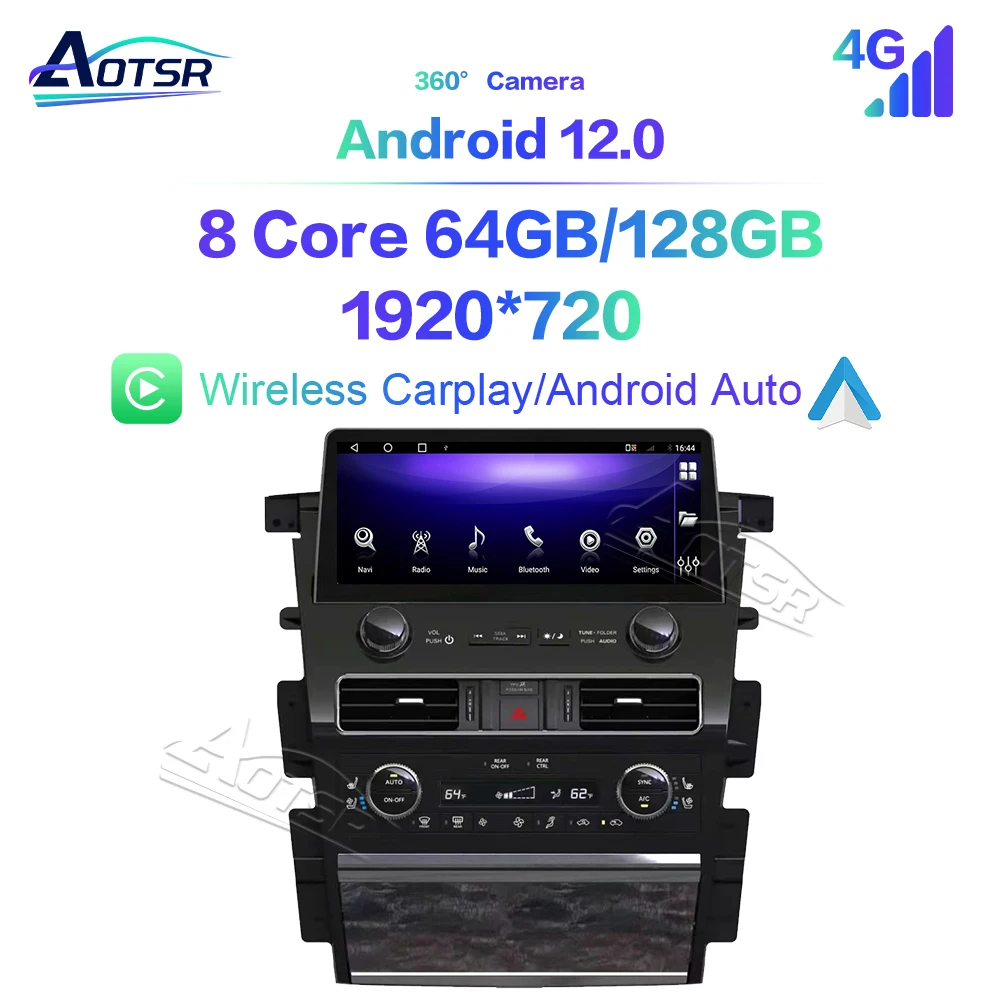 

12.3 Inch Car Radio For Nissan Patrol Y62 2010-2024 Car GPS Navigation Multimedia Player Radio Tape Recorder Auto Stereo Android