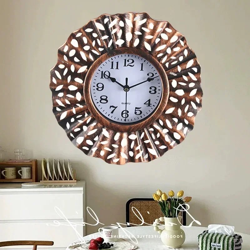 Large Wall Clock Gold Nordic Living Room Art Hanging Watch Circular Geometry Pointer Mute Wall Clock Home Decoration bedroom