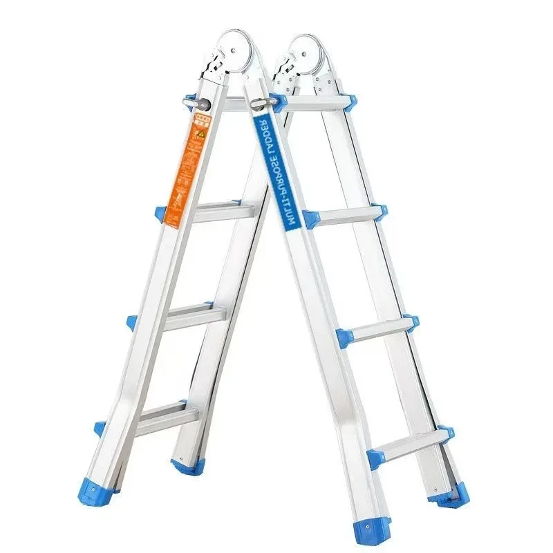 Fischgräten-Klettern, teleskopisch, verdickt, Rolltreppe, Aluminiumlegierung, zusammenklappbar, für den Haushalt, riesige Hebeleiter, faltbar
