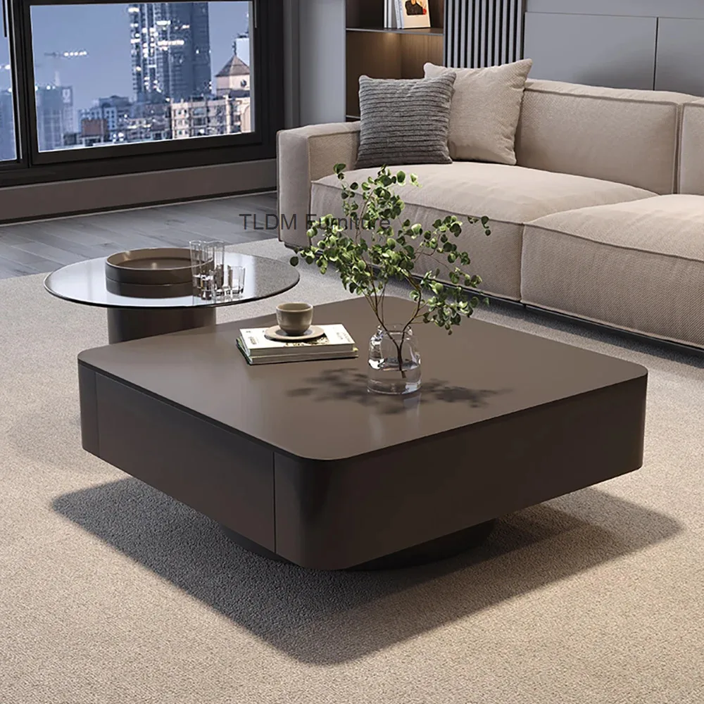 

Luxury Nordic Coffee Tables Design Modern Glam Square Coffee Tables Unique Design Stolik Kawowy Living Room Furniture