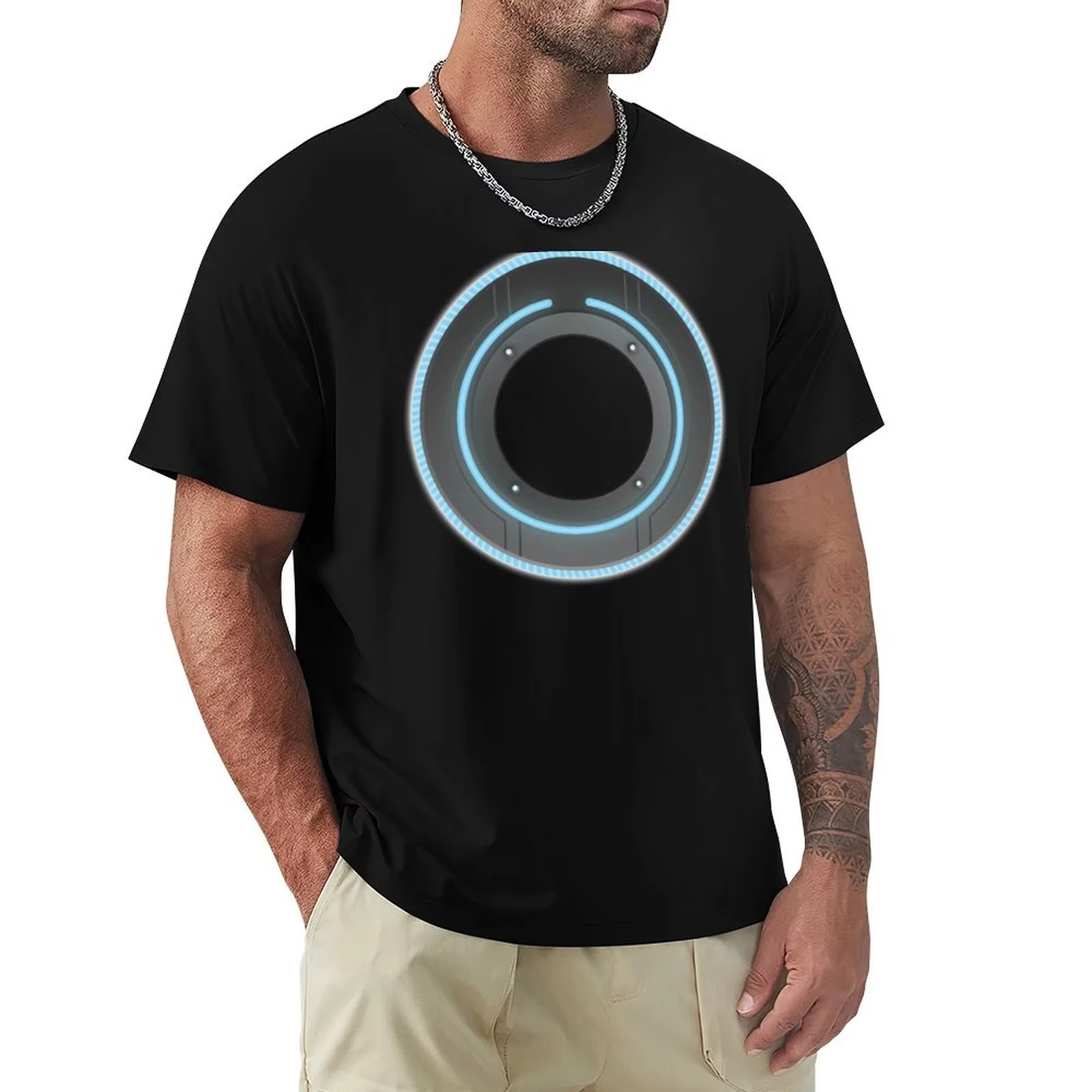 

Identity Disc Graphic T Shirt Men Women Soft Cotton Blend Tee 2026 Summer Cyberpunk Tron Style Harajuku Unisex Streetwear Tops