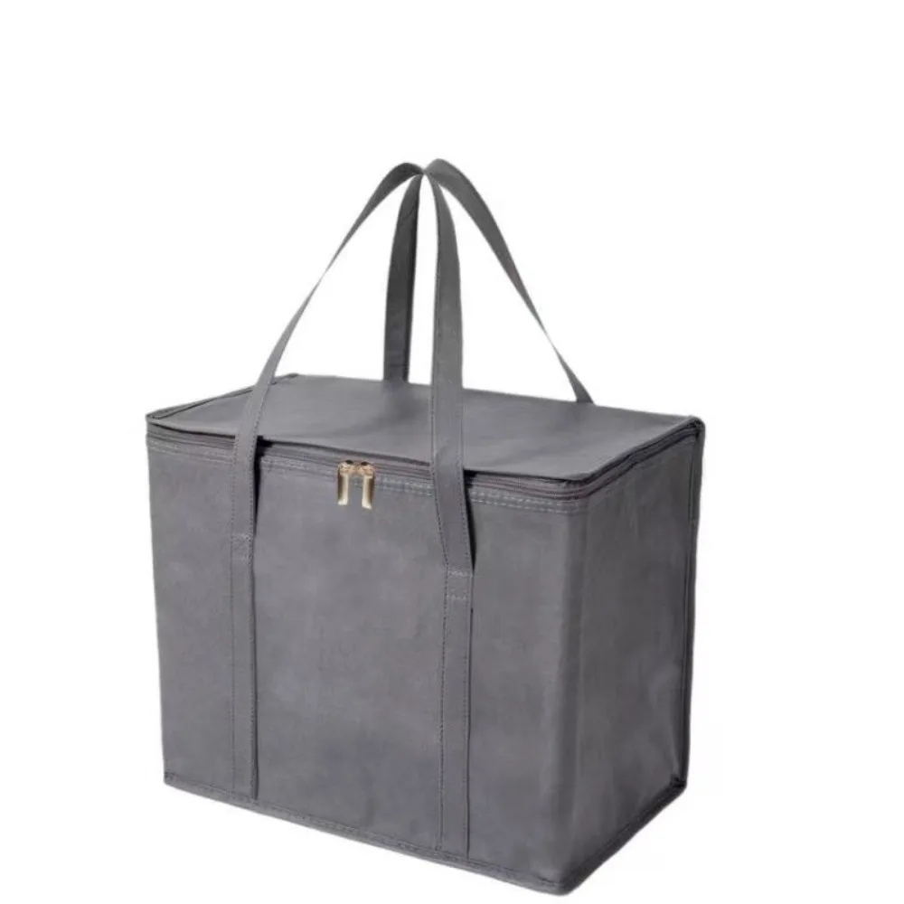 

Tin Foil Insulated Grocery Bags Waterproof Foldable Food Delivery Bag Lightweight Extra Large Cooler Delivery Zipper Thermal