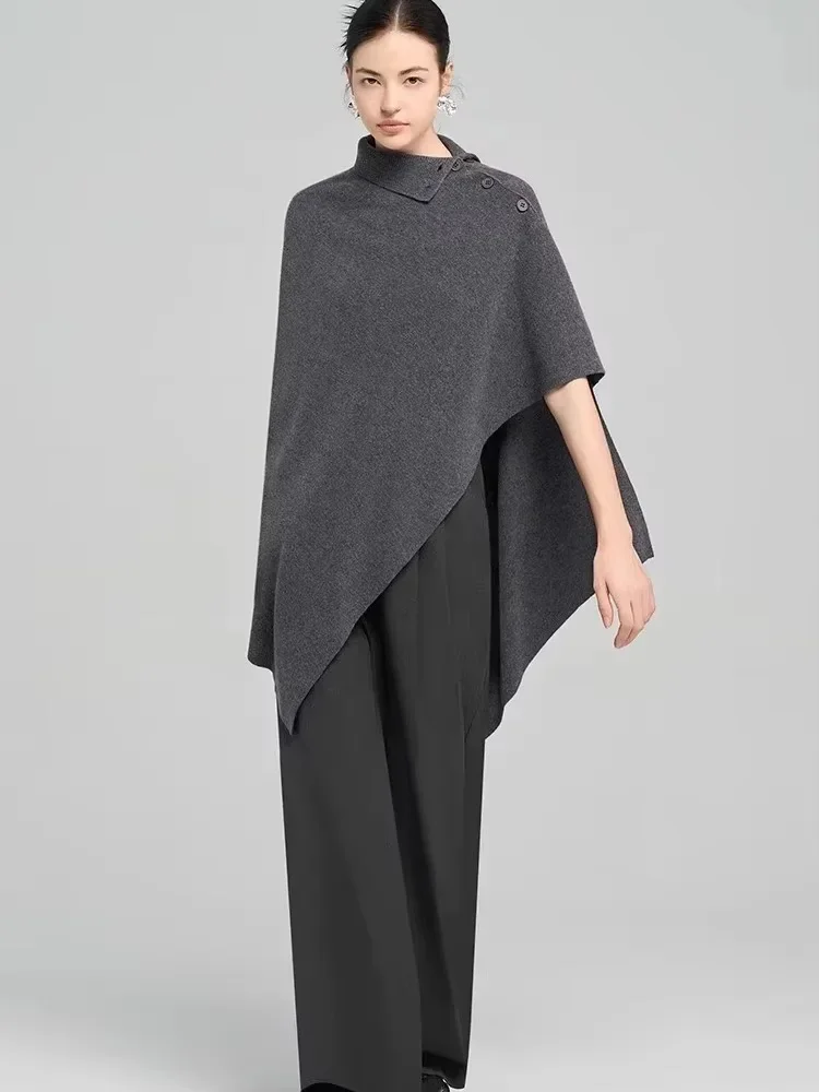 Hot Selling Cape Versatile Women's Shawl Pullover Sweater Autumn Winter 100% Merino Wool Poncho Bohemia Pullover Irregular Knit