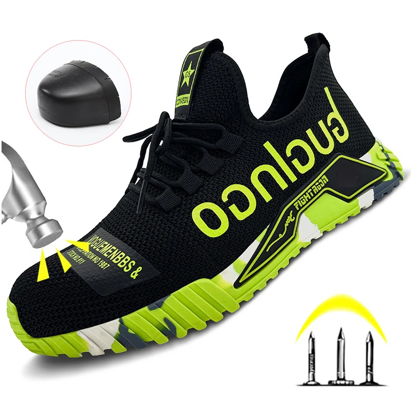 Lightweight Steel Toe Safety Shoes Men Anti-puncture Work Shoes Men Breathable Industrial Shoes Indestructible Work Safety Boots