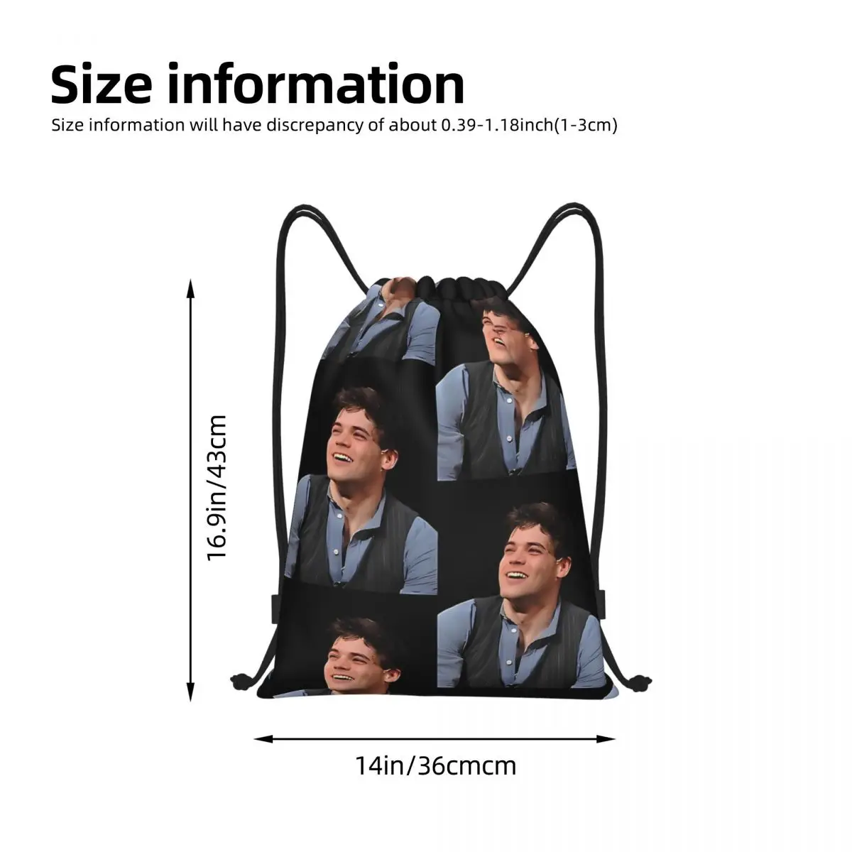 Custom Jeremy Jordan Newsies Fashion Women Men Drawstring Bag Backpack Portable Folding Bag Shopping Waterproof Backpack