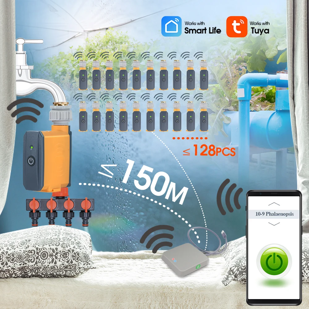 ZigBee Wireless Smart Water Timer Phone App Programmble Controller Garden Irrigation System Wifi Sprinkler for Tuya Smart Life