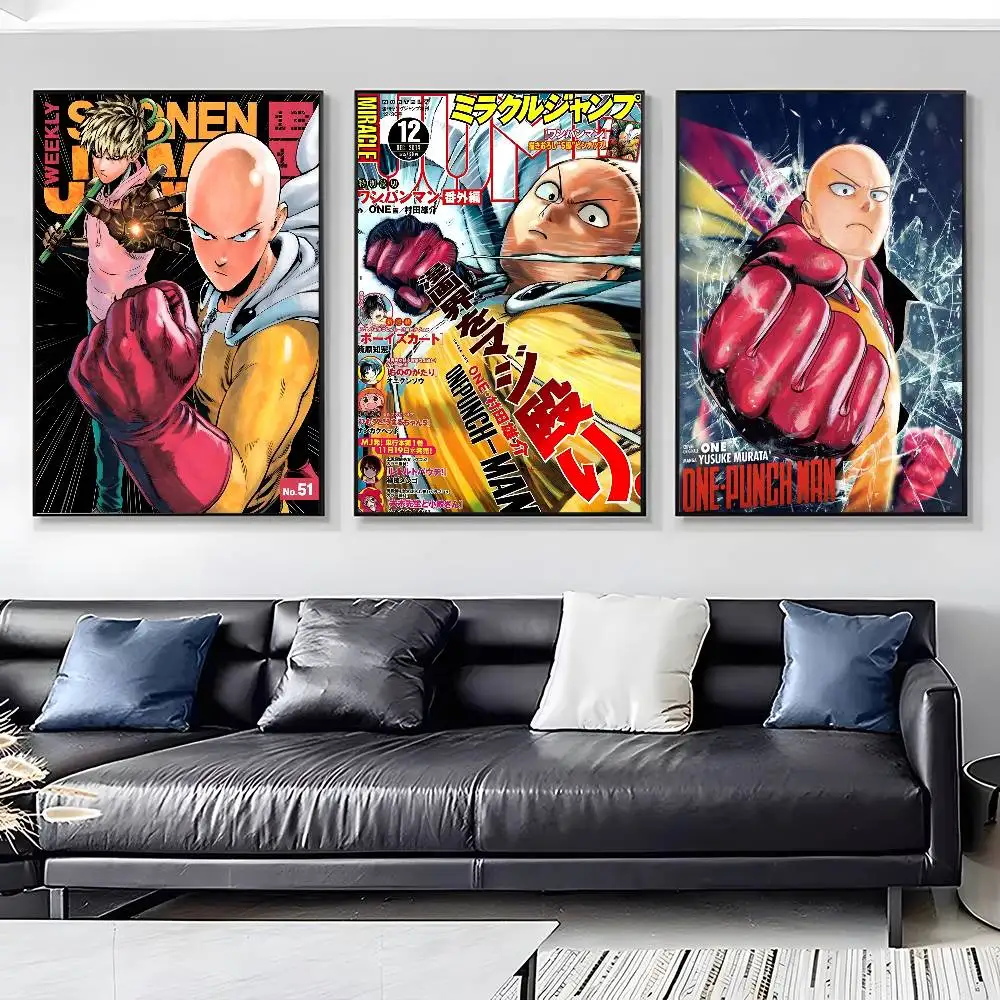 SUPER O-One P-Punch Man Anime poster art HD canvas advanced aesthetic Printing Paper Wall Art for Living Room Home Decor - view 4