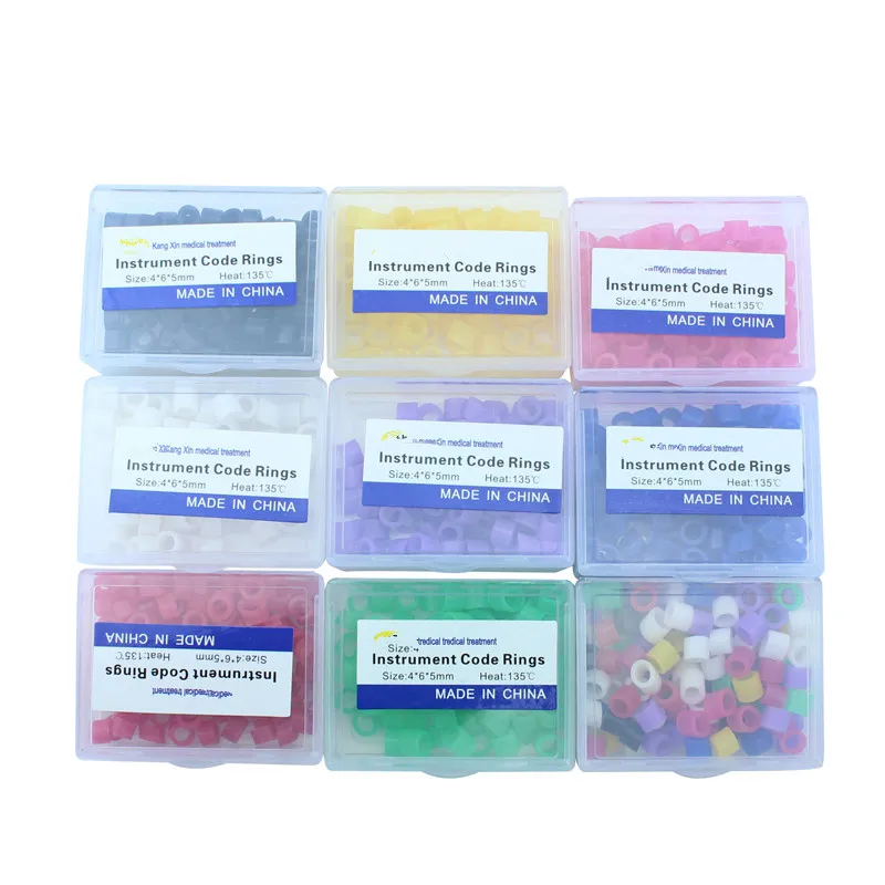 100pcs/box Silicone Multi-Color Identification Circle Dental Autoclavable Disinfection Orthodontic Supplies Dentist Lab Tools