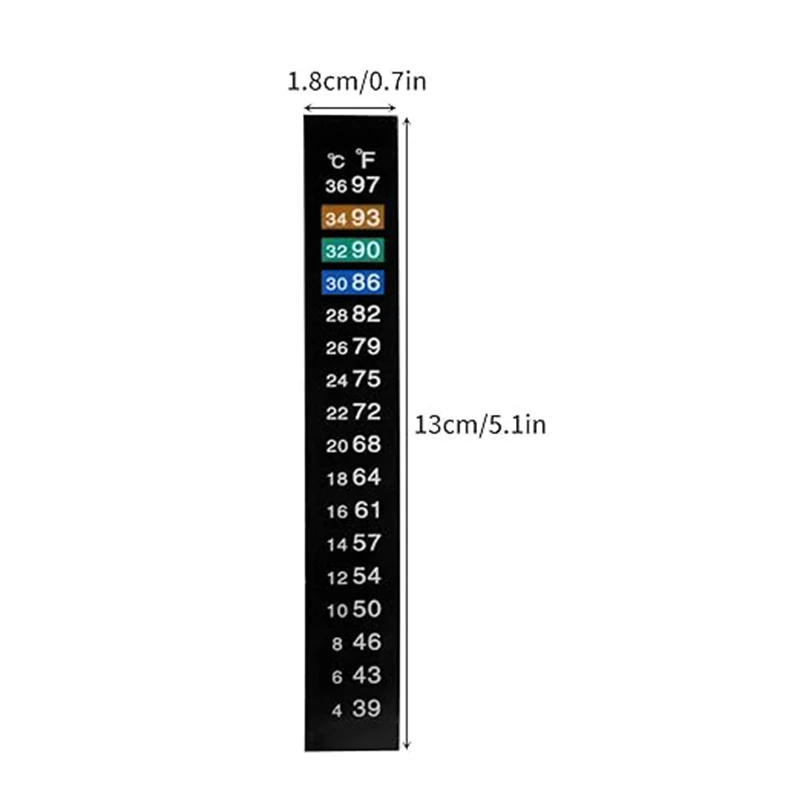 Stick On Thermometer Strip Digital Aquarium Thermometer Sticker for Fish Tank or Ferment 39-97℉（4-36℃)Adhesive Strip Thermometer