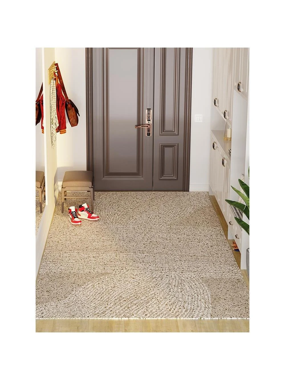 Easy to Maintain Door Mat Entrance Mat Dirt Trapping Home Use Square Shape Silk Loop Floor Mat Geometric Pattern Digital Prin...