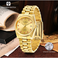 CADISEN Mechanical Automatic Watch For Men Japan 8215 Movement Sapphire 316L Stainless Steel Luxury Gold Watch Relogio Masculino