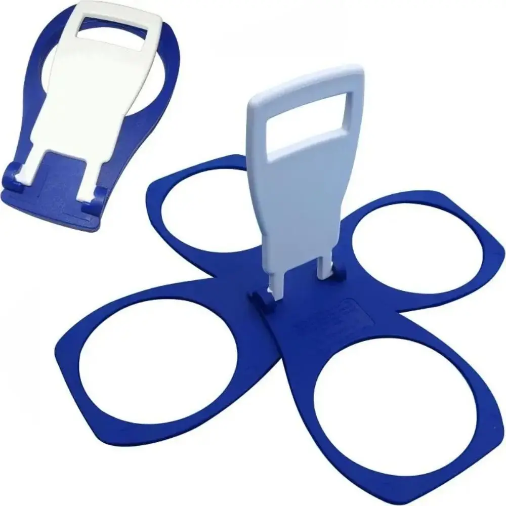 Unique Plastic Foldable Cup Holder 4-Cups Rotating Carousel Cup Carrier Anti Scalding Coffee Cup Handle Camping