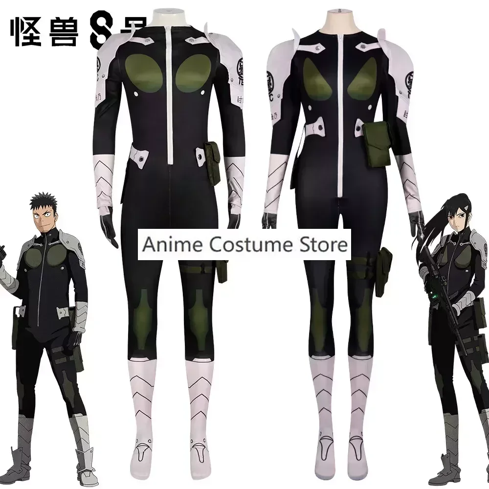 Kaiju No. 8 Kafka Hibino Cosplay Costume Wig Jumpsuits Gloves Defense Force Third Division Captain Combat Suit Gloves And Socks