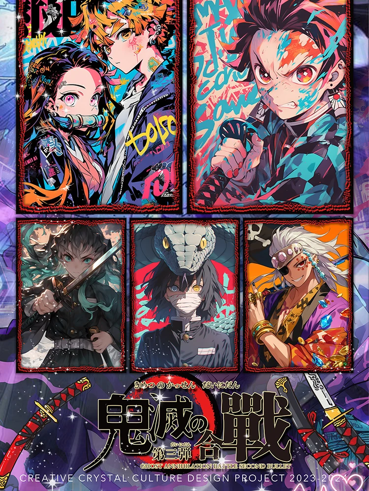 „Demon Slayer: trzecia” karta kolekcjonerska B5” japońskie anime Kimetsu No Yaiba pudełko wzmacniające karty Tcg zabawki hobby prezenty