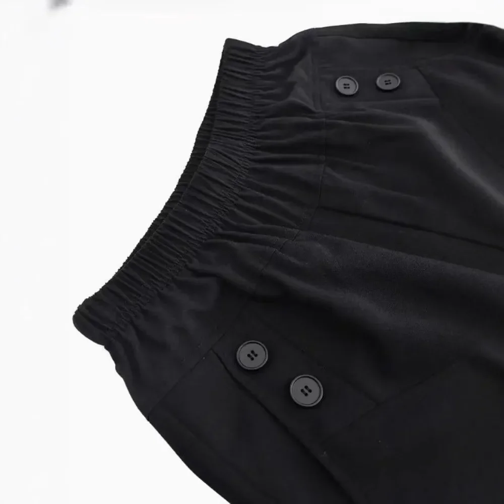 Women Elegant Solid Slim Fit Tapered Pants Diagonal Pocket Elastic Waist Casual Versatile Soft Breathable Flattering Comfy New