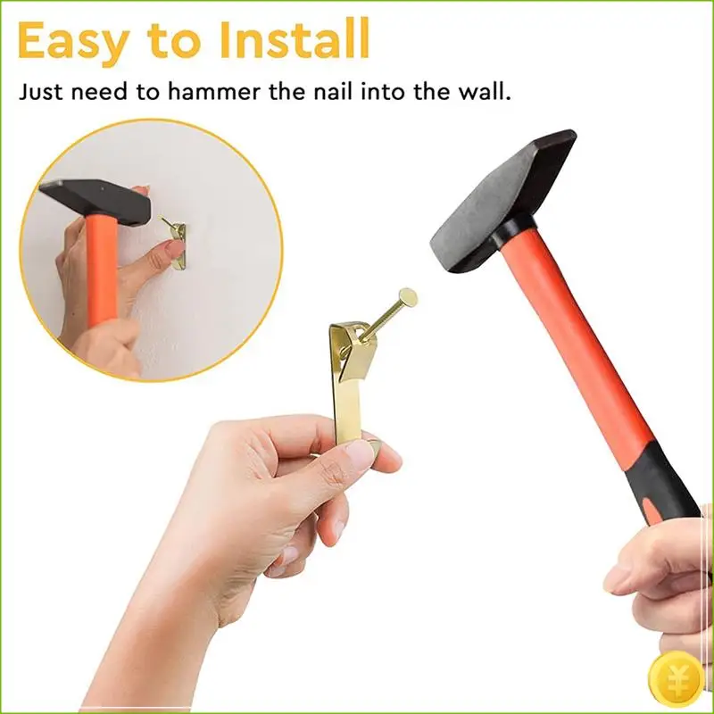 130 Pcs Picture Hangers Kit - 30Lb Multipurpose Picture Hanging Hooks Kit Drywall Wooden Wall Picture Hanging Nails