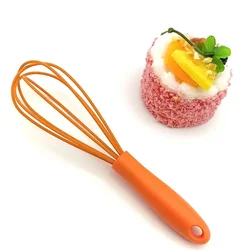 6 Inch Stainless Steel Silicone Egg Beater Mixer Mini Plastic Kitchen Egg Whisk Bake Tool Egg Agitator Silicone Whisk
