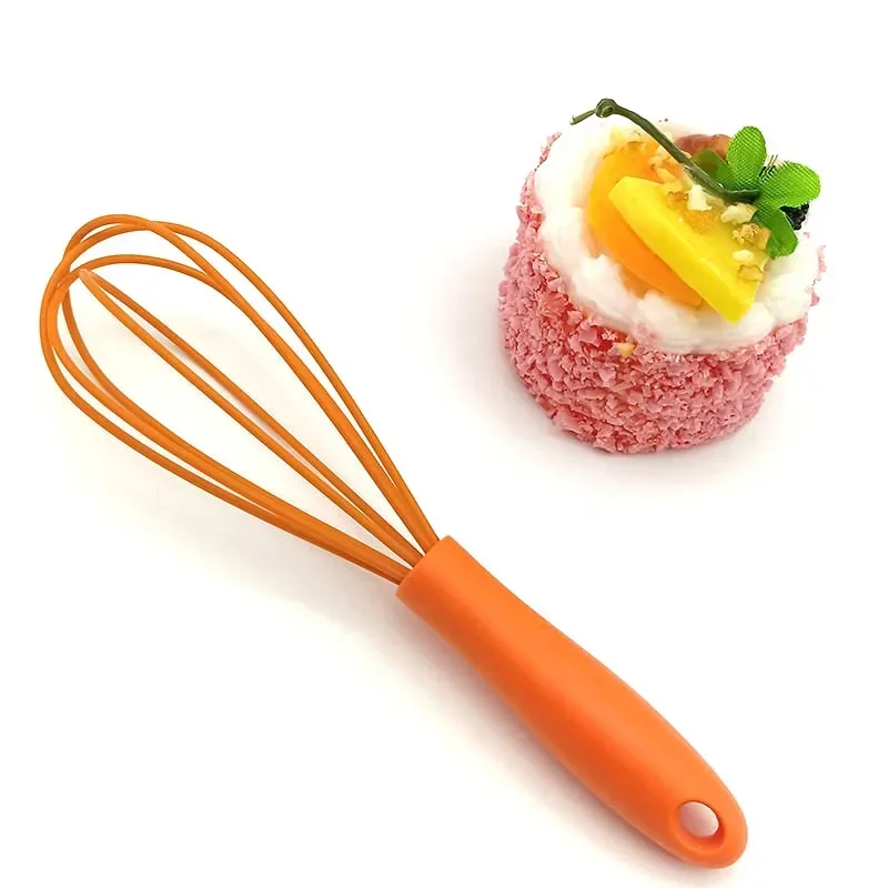 6 Inch Stainless Steel Silicone Egg Beater Mixer Mini Plastic Kitchen Egg Whisk Bake Tool Egg Agitator Silicone Whisk