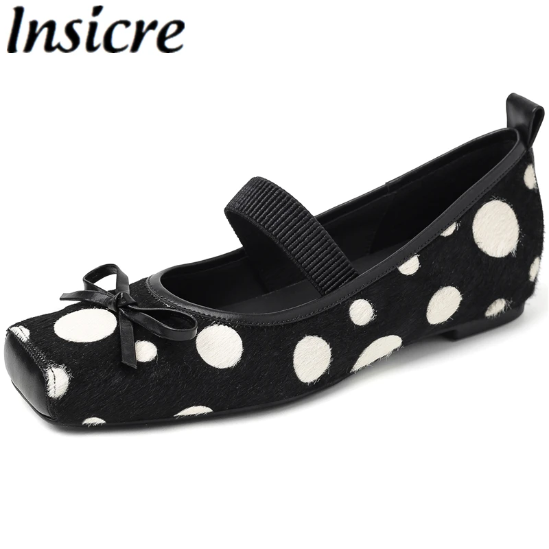 

Новые модные женские туфли Insicre 2026: замшевые, с бантом-бабочкой, ручной работы, Мэри Джейн, квадратный носок, низкий каблук, высшее качество