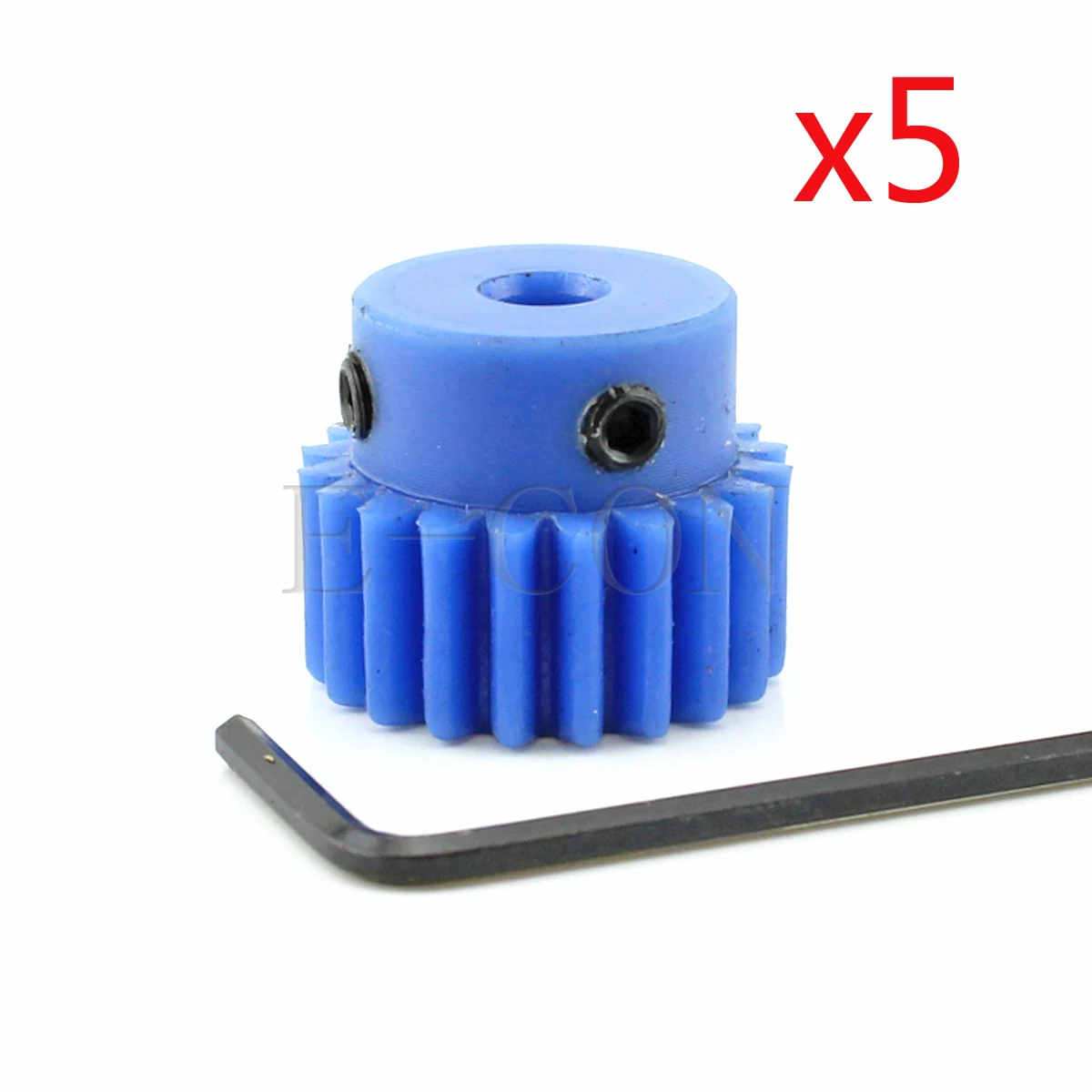 

5pcs 1 Module Blue Nylon Spur Gear 1M-19T 19 Teeth Bore 5-8mm Teeth Width 10mm Motor Nylon Gear Wheel With Steps