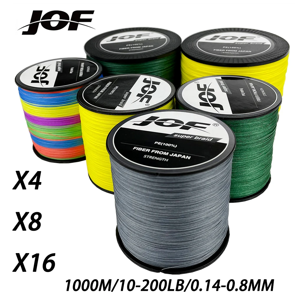 1000M 4/8/16 Strands Braided Outdoor Fishing Line 10-200LB Super Strong X4/X8/X16 Multifilament Japan PE Wire Line No. 0.4-20.0#