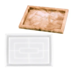 Rectangle Flower Tray Epoxy Resin Mold Storage Plate Dinner Dish Tray Mold Large Plate Resin Casting Mold Craft Tool