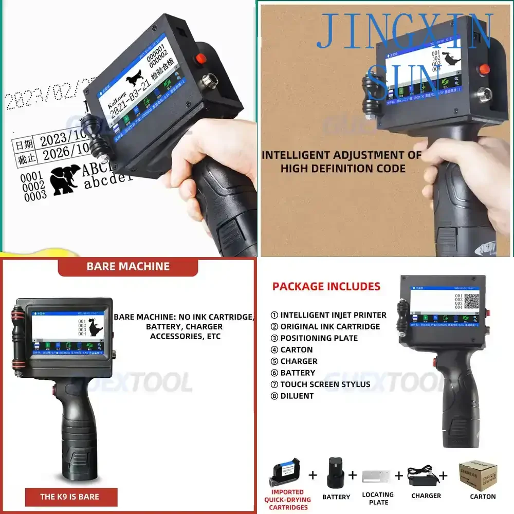 Portable Expired Barcode Inkjet Handheld Encoder for Batch Number Printing on Carton Outer Packaging Box Inkjet Machine for