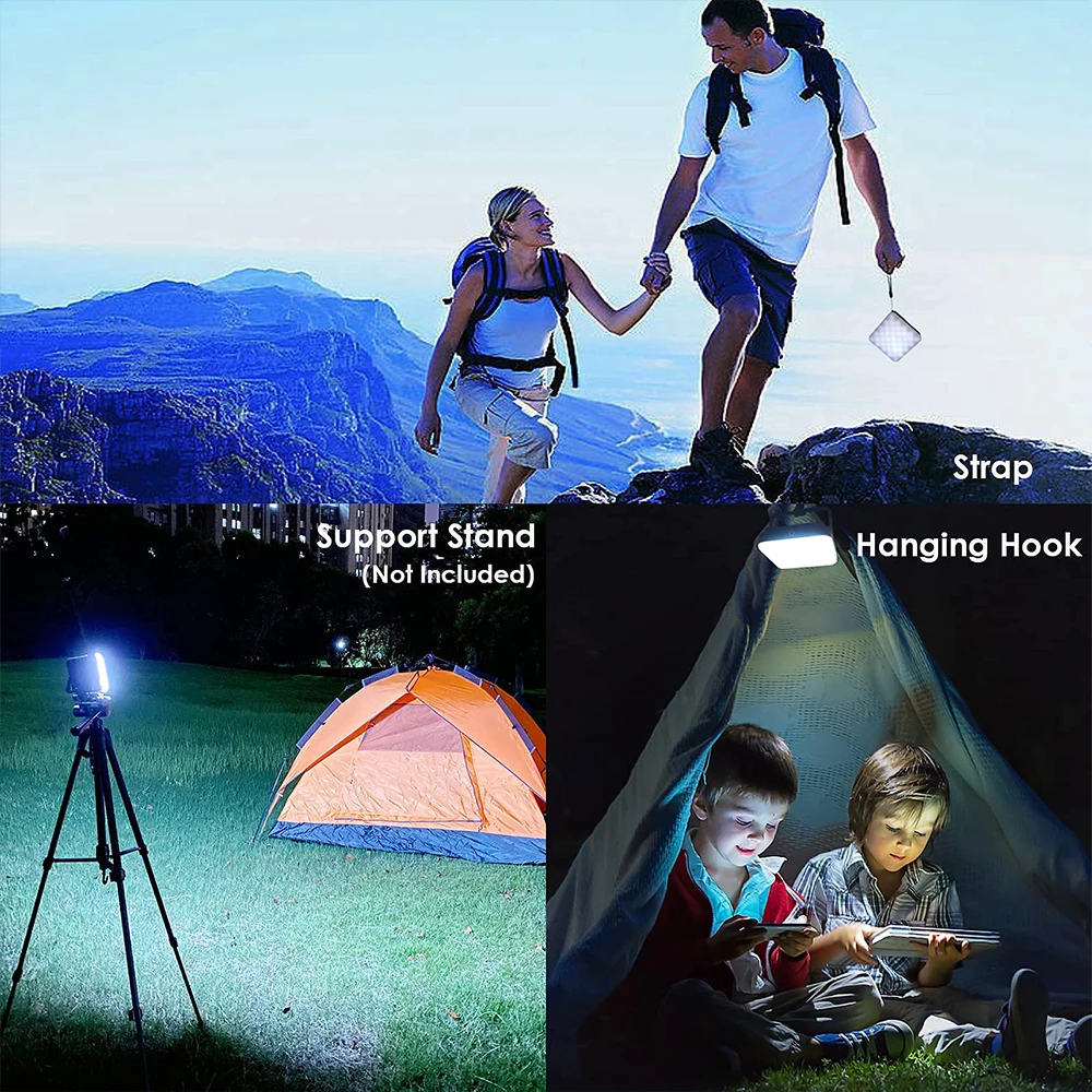 10000mAh Rechargeable Camping Lantern Portable Outdoor Camp Light Magnet Emergency Light Hanging Tent Bulb Powerful Work Lamp