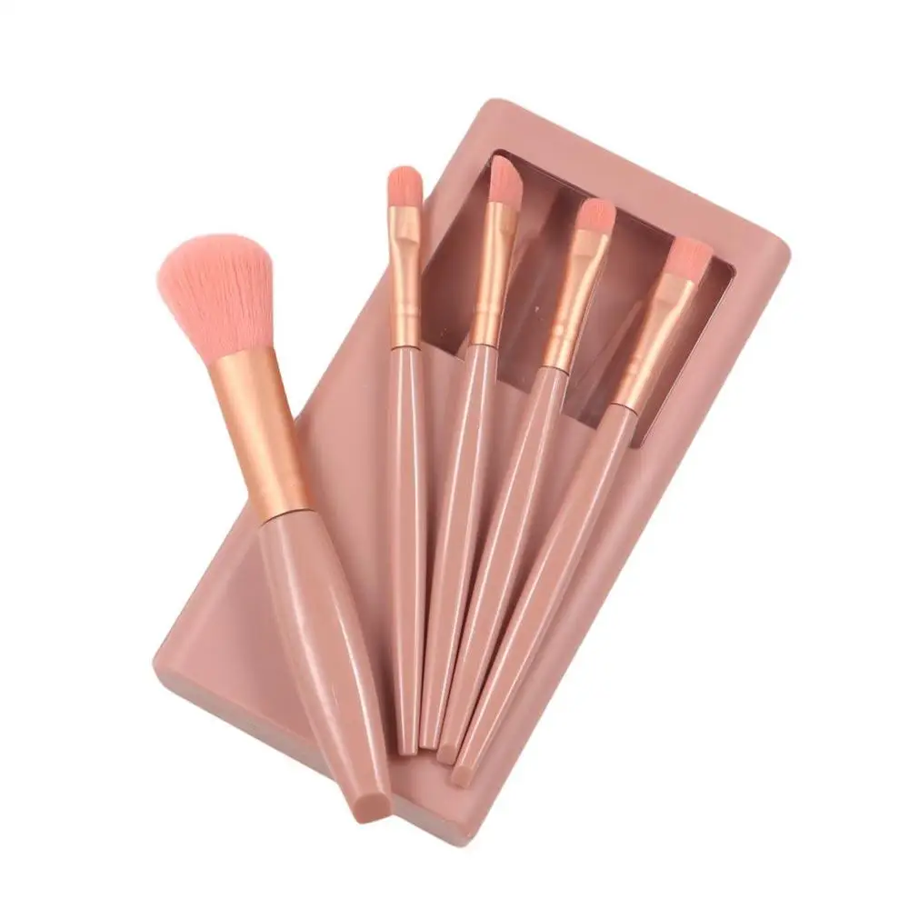 Morandi Color Mini Makeup Brushes Set Loose Powder Brush Open Window Eyebrow Eyeliner Brush Eye Shadow Brush with Mirror Box