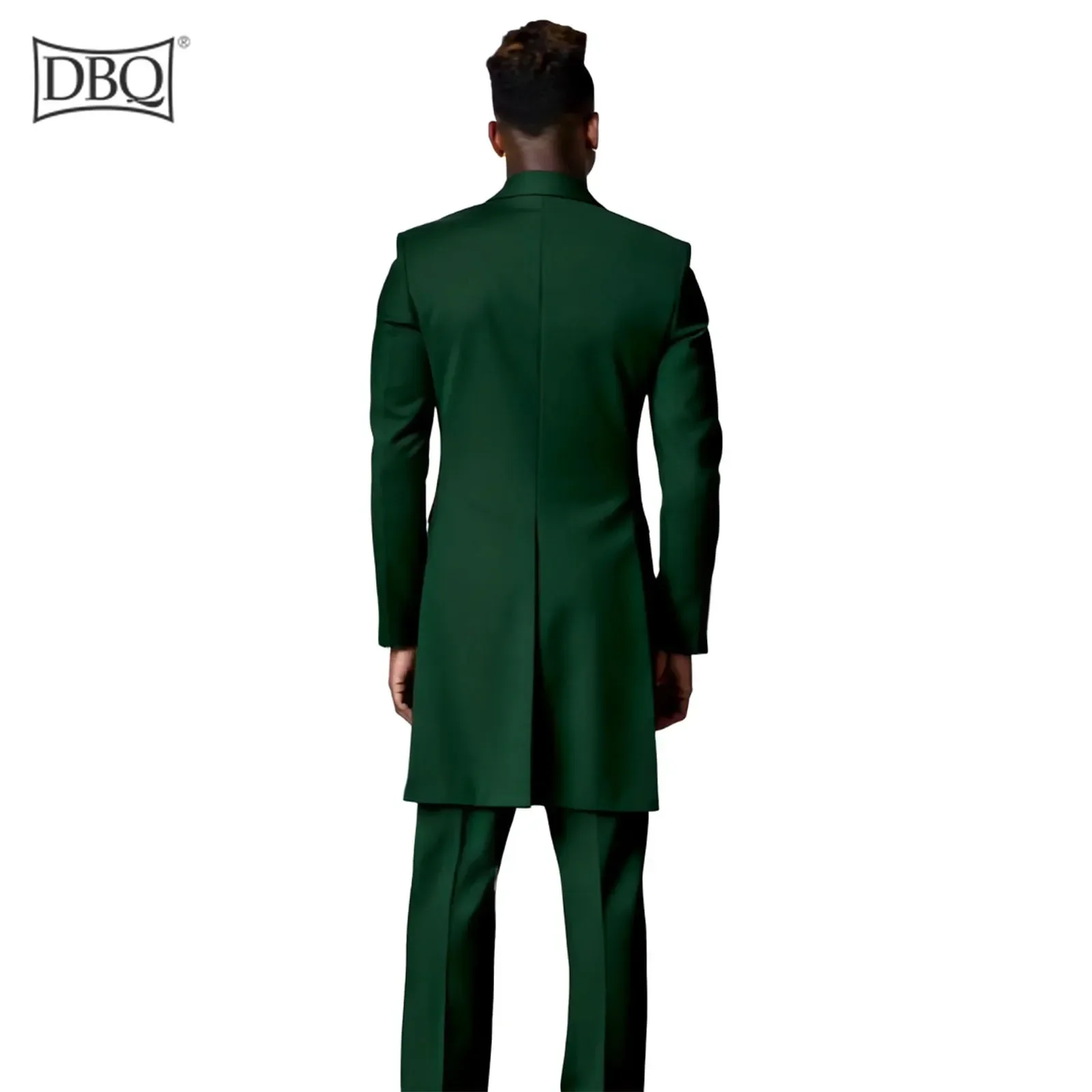 DBQ Men`s Suit Chain Double Breasted Chain Kerchief Blazer and Pants 2 Piece Set Dashiki Outfits African Clothing
