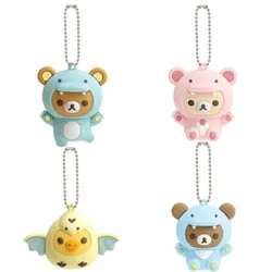 Rilakkuma Dragon PVC Keychain Kiiroitori Chick Korilakkuma Bear Cute Kawaii Bag Keychains Mascot Key Chain Small Gift