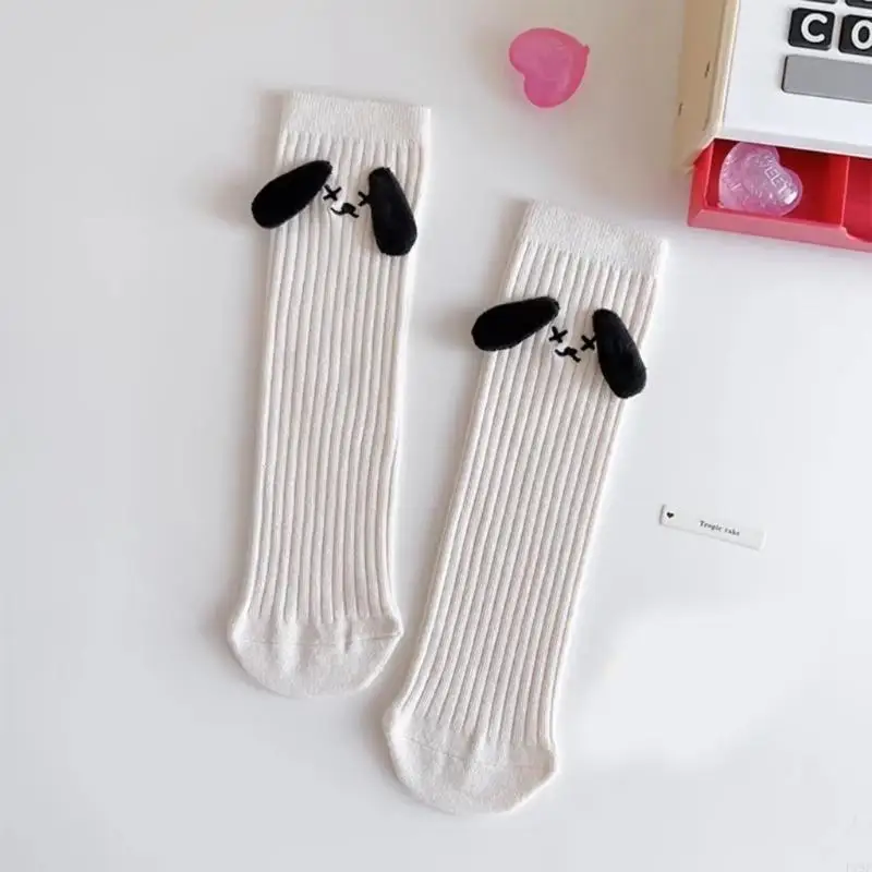 

F19F Cartoon Dog Dog Baby Nocks Хлопковые коленные носки высокие носки вязание крючко