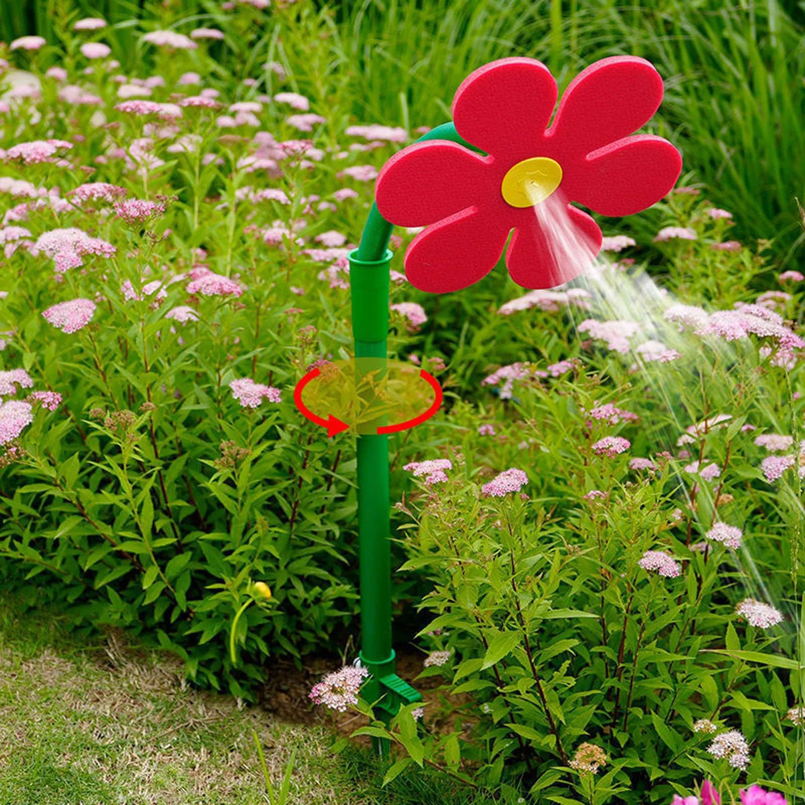 Crazy Dancing Flower Water Sprinklers 360° Rotating Funny Sun Flower Dancing Daisy Lawn Sprinkler for Yard Watering Dogs Playing