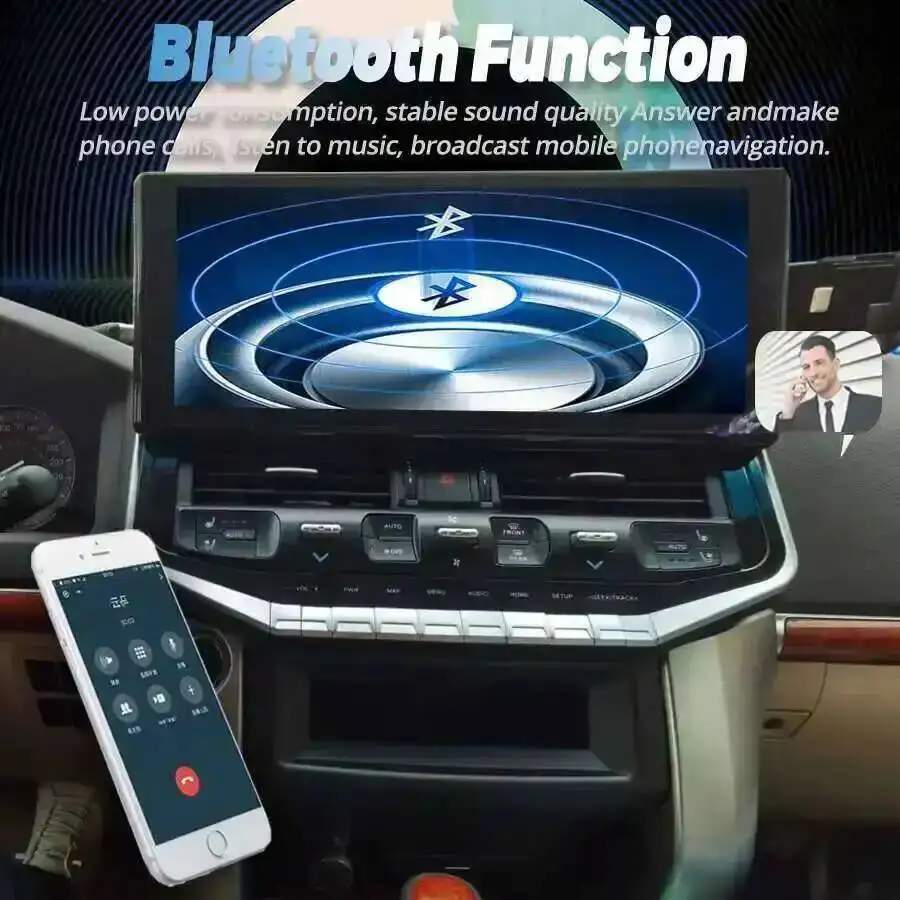 

Автомобильный радиоприемник Carplay, мультимедийный видеоплеер, GPS-навигация для Toyota Land Cruiser 200 LC200, обновление LC300, экран Android