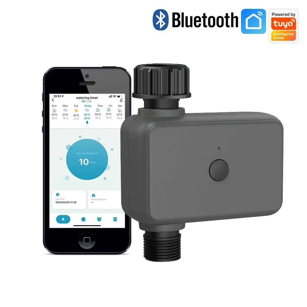 Smart Water Timer Irrigation Controller, Tuya Bluetooth Auto Manual Rain Delay Programmable, Garden Lawn Watering System