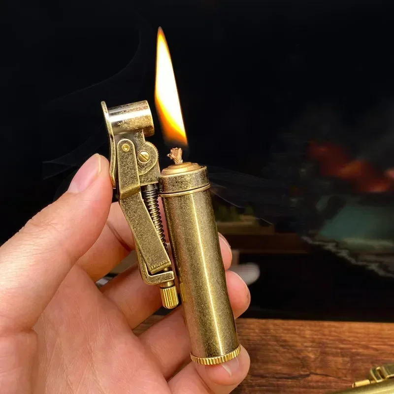 Creative Vision Transparent Large-capacity  Lighter Retro Grinding Wheel Old-fashioned Nostalgic Lighter Mens Gift