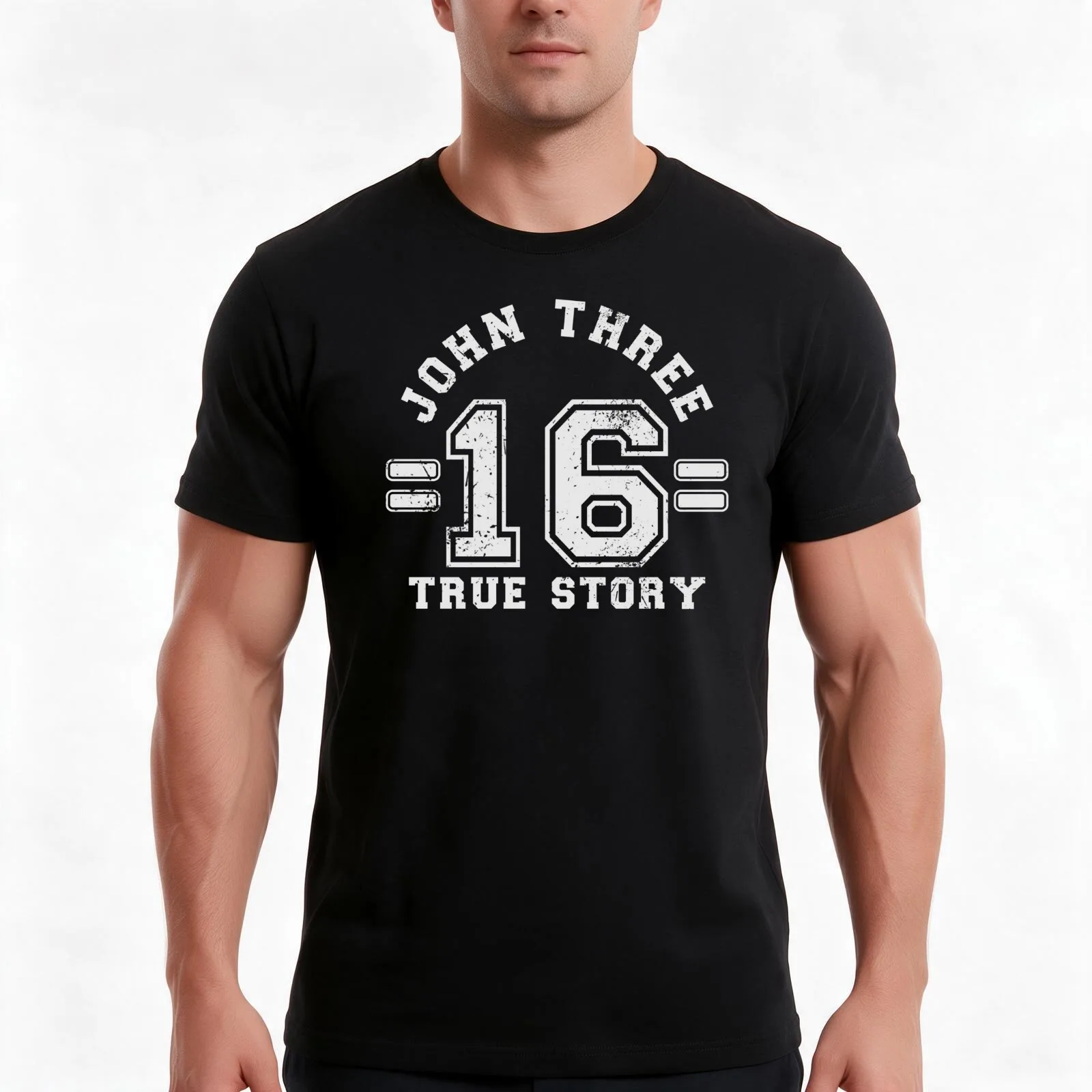 John 3 :16 True Story Christian Bible Verse Christmas T-Shirt, Summer Casual Cotton Tee, Oversized Streetwear Tops, 100% Cotton