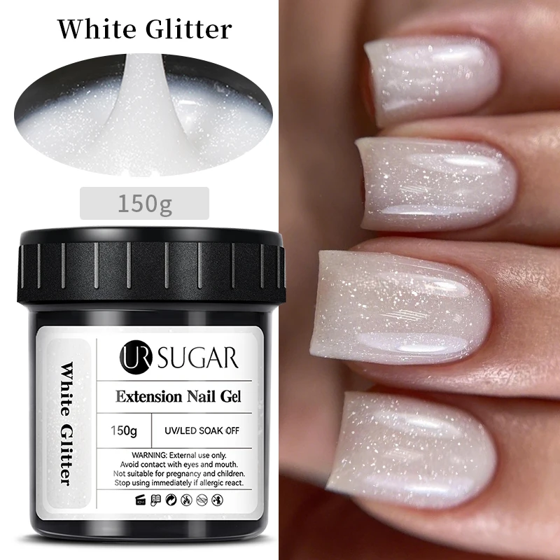 UR SUGAR 150g Transparent Nail Extension Gel Jelly White Light Pink Acrylic French Nail Art UV LED Gel Semi Permanent Manicure image 3