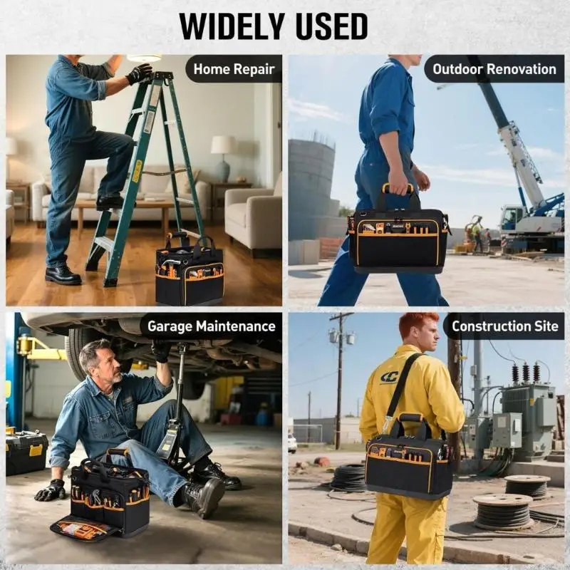 2025 جديد 17 بوصة أداة حقيبة الثقيلة أداة حقيبة التخزين سعة كبيرة أداة حقيبة التخزين للكهربائيين أداة السلطة المنظم #2