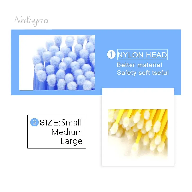 100Pcs Disposable Eyelash Brush Lash Removing Swab Micro Brush for Eyelash Extension Supplies Makeup