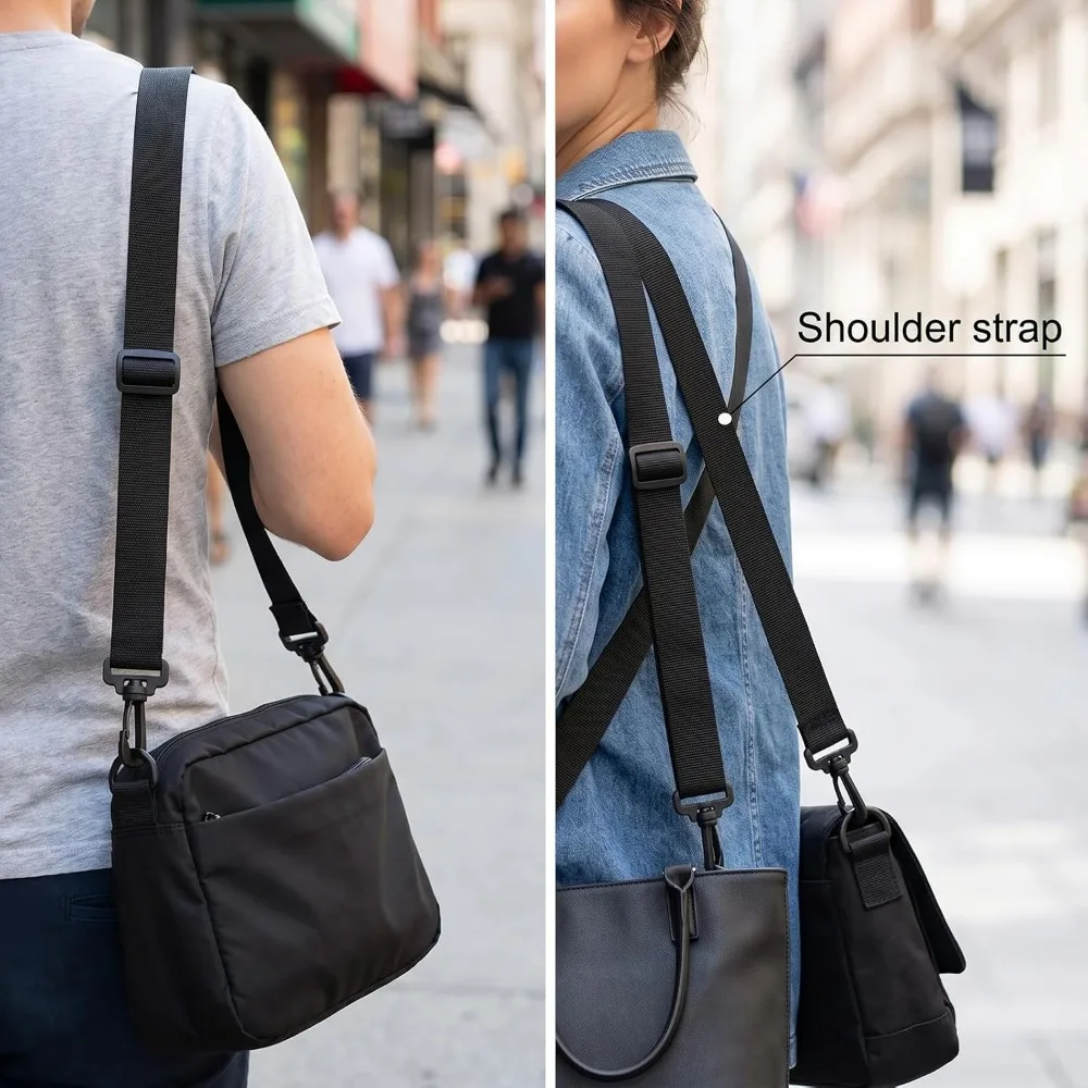 Laptop Bag Strap Replacement, 55 Inch Crossbody with Metal Hooks, 0.98 Inch Wide Nylon view 6