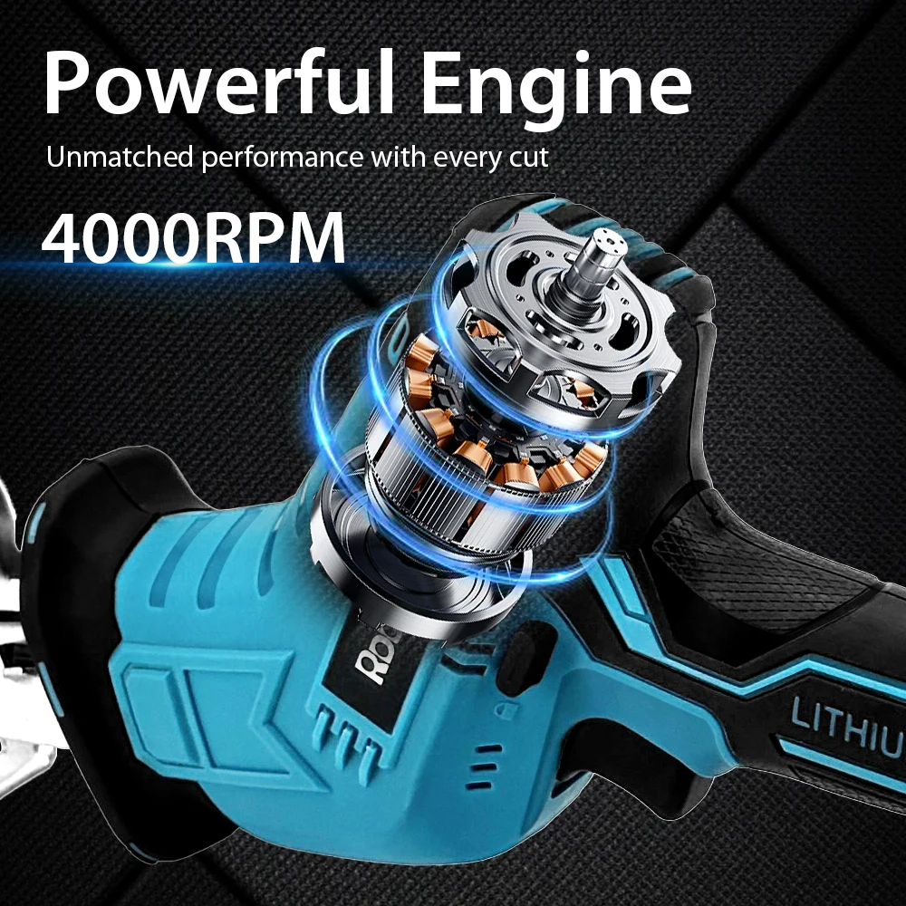 Cordless Electric Reciprocating Saw Wood Metal Cutting Saw Lithium Battery Saber Saw Portable Saw Power Tool For Makita Battery
